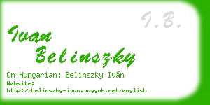 ivan belinszky business card